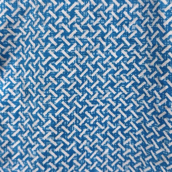 J.McLaughlin Callie Dress M Blue Geometric Shirt Preppy Coastal Resort Nautical - Picture 5 of 16